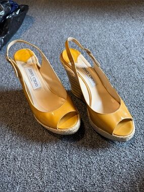Jimmy Choo mustard wedges in good condition